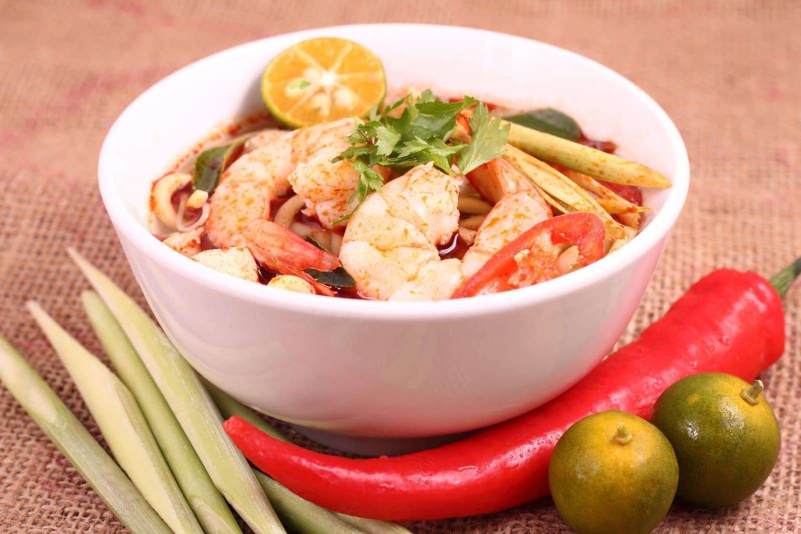 Thai shrimp pasta