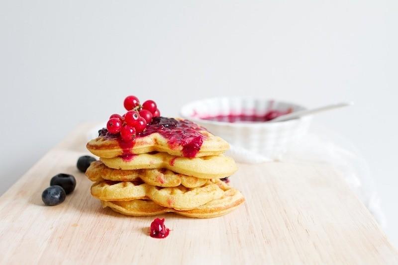 Stack of flipside waffles