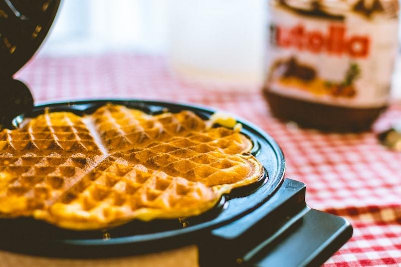 Nutella Heart Shaped Waffles